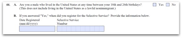 未能注册选择性服务给某些美国N-400申请人带来了问题