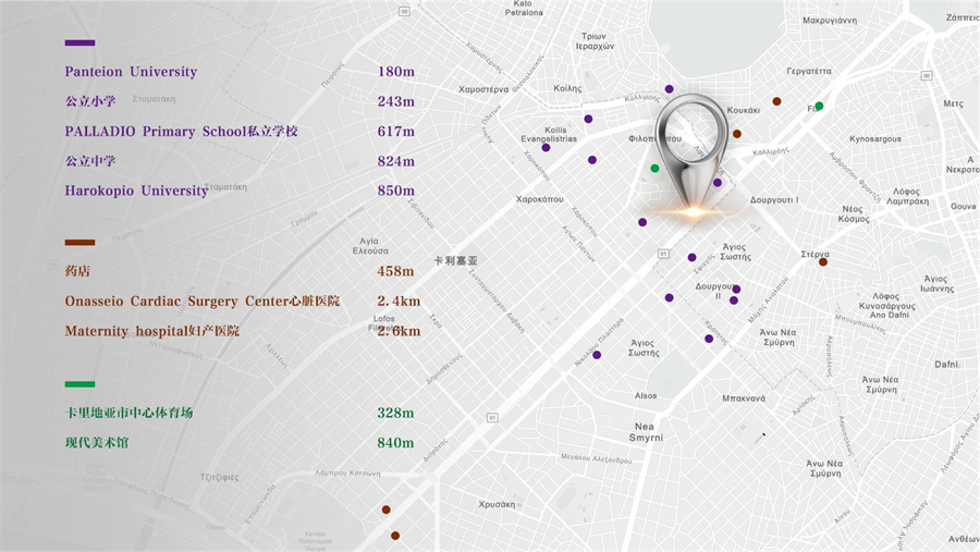 希腊商改住：卡里地亚五星级酒店附近0-1房，长期包租